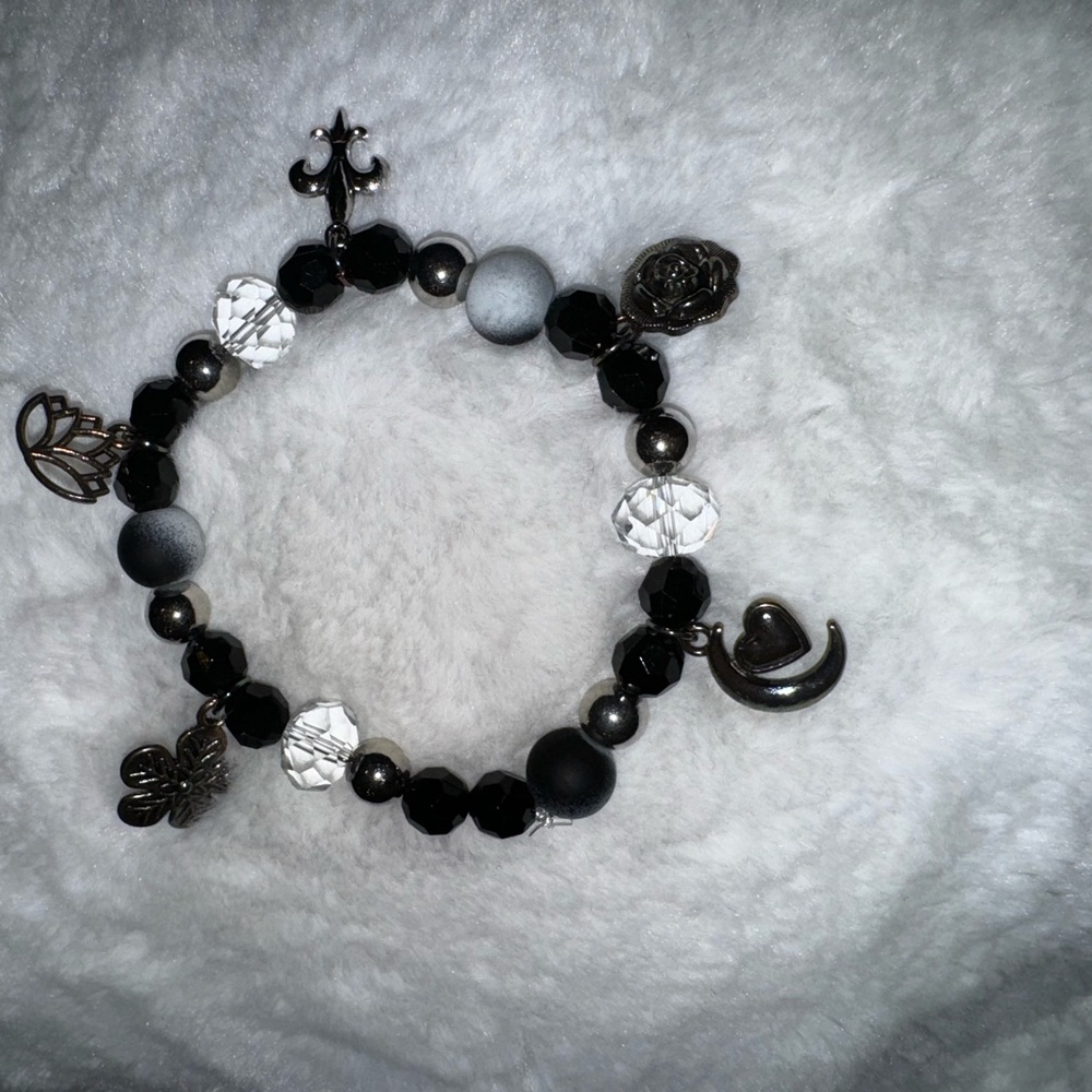 Black charm bracelet